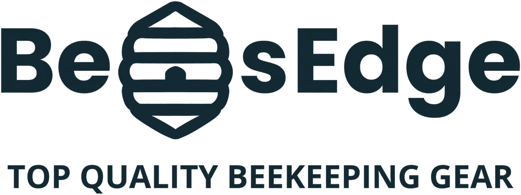 BeesEdge logo with beekeeping gear text.